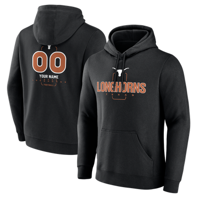 Texas Longhorns Personalized Name & Number Midfielder Pullover Hoodie - Black