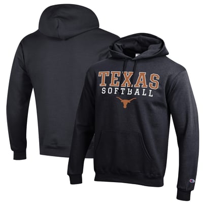 Texas Longhorns Champion Softball Stack Pullover Hoodie - Black