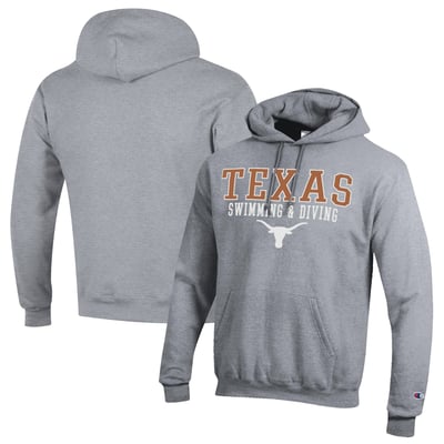  Texas Longhorns Champion Men's Stacked Swim & Dive Powerblend Pullover Hoodie - Gray