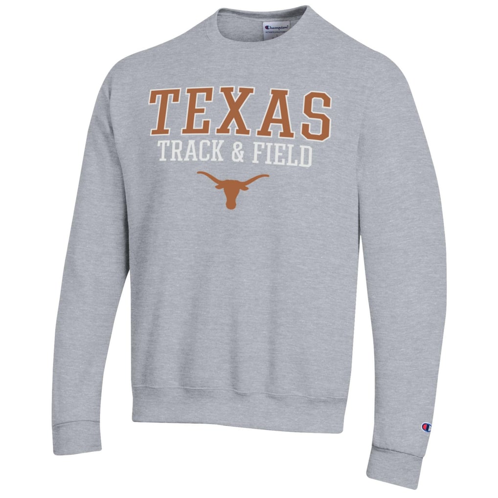  Texas Longhorns Champion Stacked Track & Field Powerblend Pullover Sweatshirt - Gray