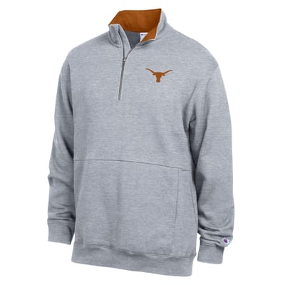  Texas Longhorns Champion Fleece Quarter-Zip Pullover - Heather Gray