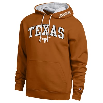  Texas Longhorns Champion Arch Tackle Twill Hoodie - Texas Orange