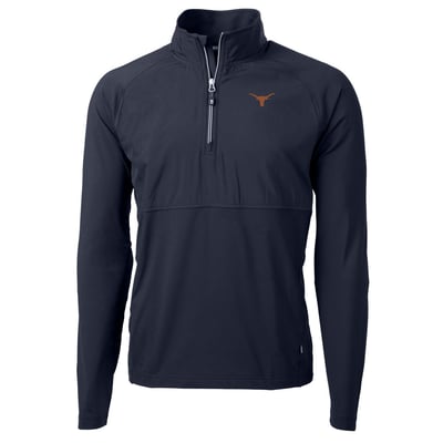 Texas Longhorns Cutter & Buck Adapt Eco Knit Hybrid Recycled Quarter-Zip Pullover Top - Navy