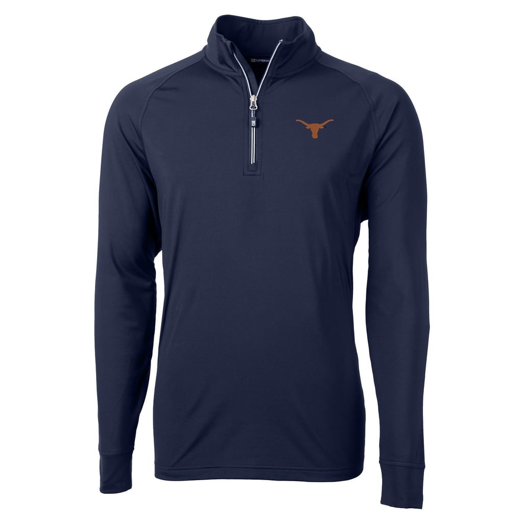 Texas Longhorns Cutter & Buck Adapt Eco Knit Quarter-Zip Pullover Jacket - Navy