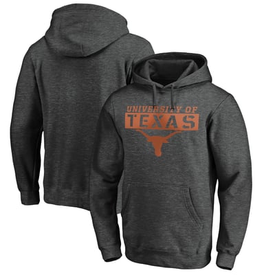 Texas Longhorns Stencil Plane Pullover Hoodie - Heathered Charcoal