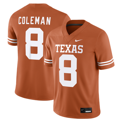 Cam Coleman Texas Longhorns Nike Game Football Jersey - Texas Orange