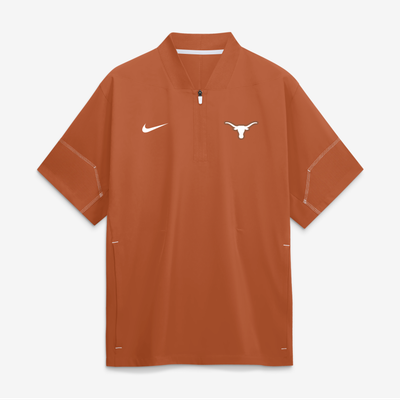 Texas Longhorns Nike 2026 Sideline Short Sleeve Quarter-Zip Coaches Jacket - Texas Orange