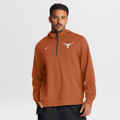 Texas Longhorns Nike Coaches Premium Dri-FIT Quarter-Zip Hoodie - Texas Orange