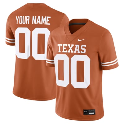 Texas Longhorns Nike Custom Football Game Jersey - Texas Orange