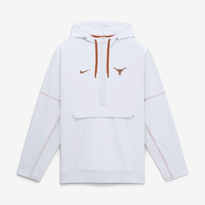 Texas Longhorns Nike 2026 Sideline Anorak Half-Zip Hooded Jacket - White