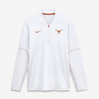 Texas Longhorns Nike Men's 2026 Sideline Midweight Half-Zip Dri-FIT Pullover - White
