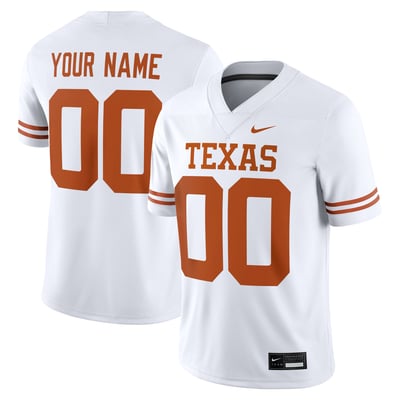 Texas Longhorns Nike White Custom Game Jersey - White
