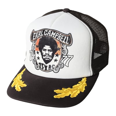 Roots of Fight x Texas Longhorns x Earl Campbell Legacy Trucker Adjustable Hat - White/Brown