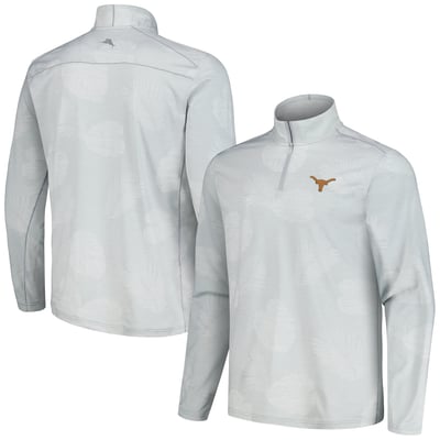 Texas Longhorns Tommy Bahama Delray Frond IslandZone Half-Zip Jacket - Gray