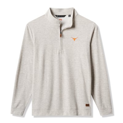 Texas Longhorns TravisMathew Cloud Home Game Quarter-Zip Tri-Blend Pullover - Heather Gray