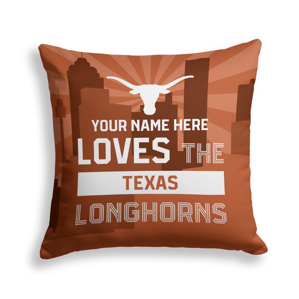 Texas Longhorns Pegasus 18" x 18" City Skyline Personalized Decor Pillow