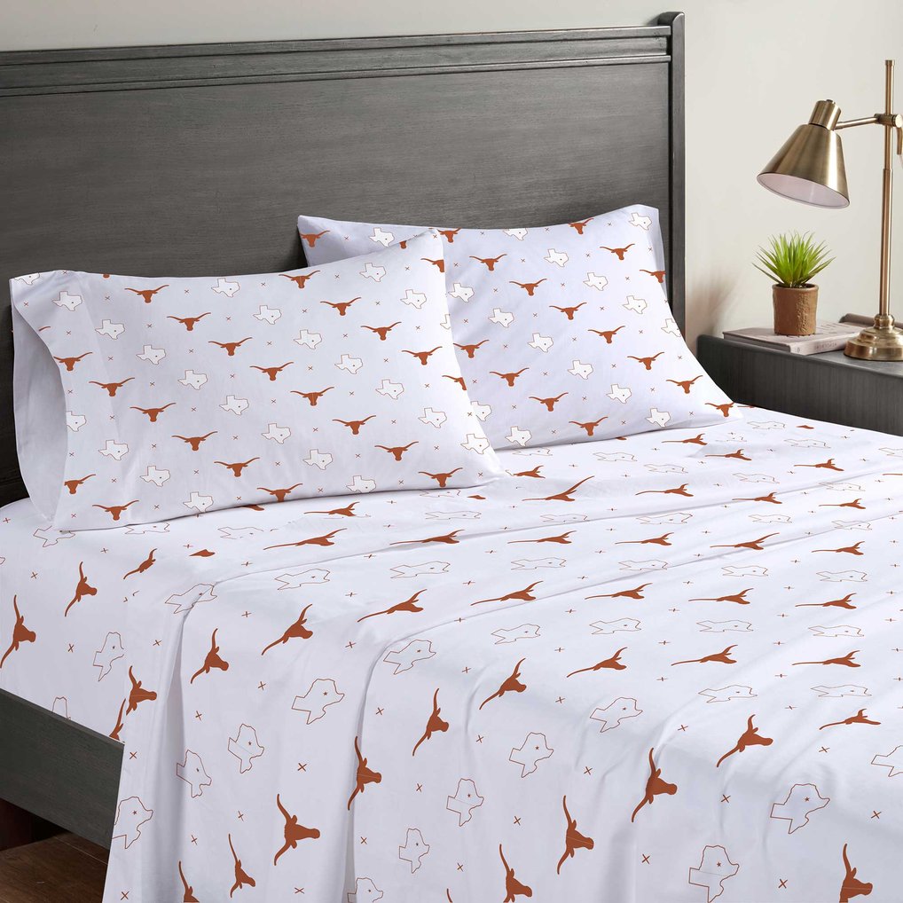 Texas Longhorns Pegasus Four-Piece Queen Sheet Set