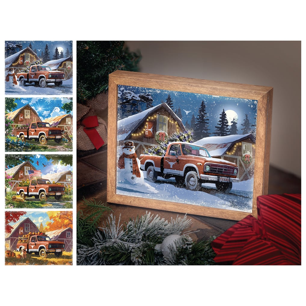 Texas Longhorns 12" x 11" Four Seasons LED Light Box