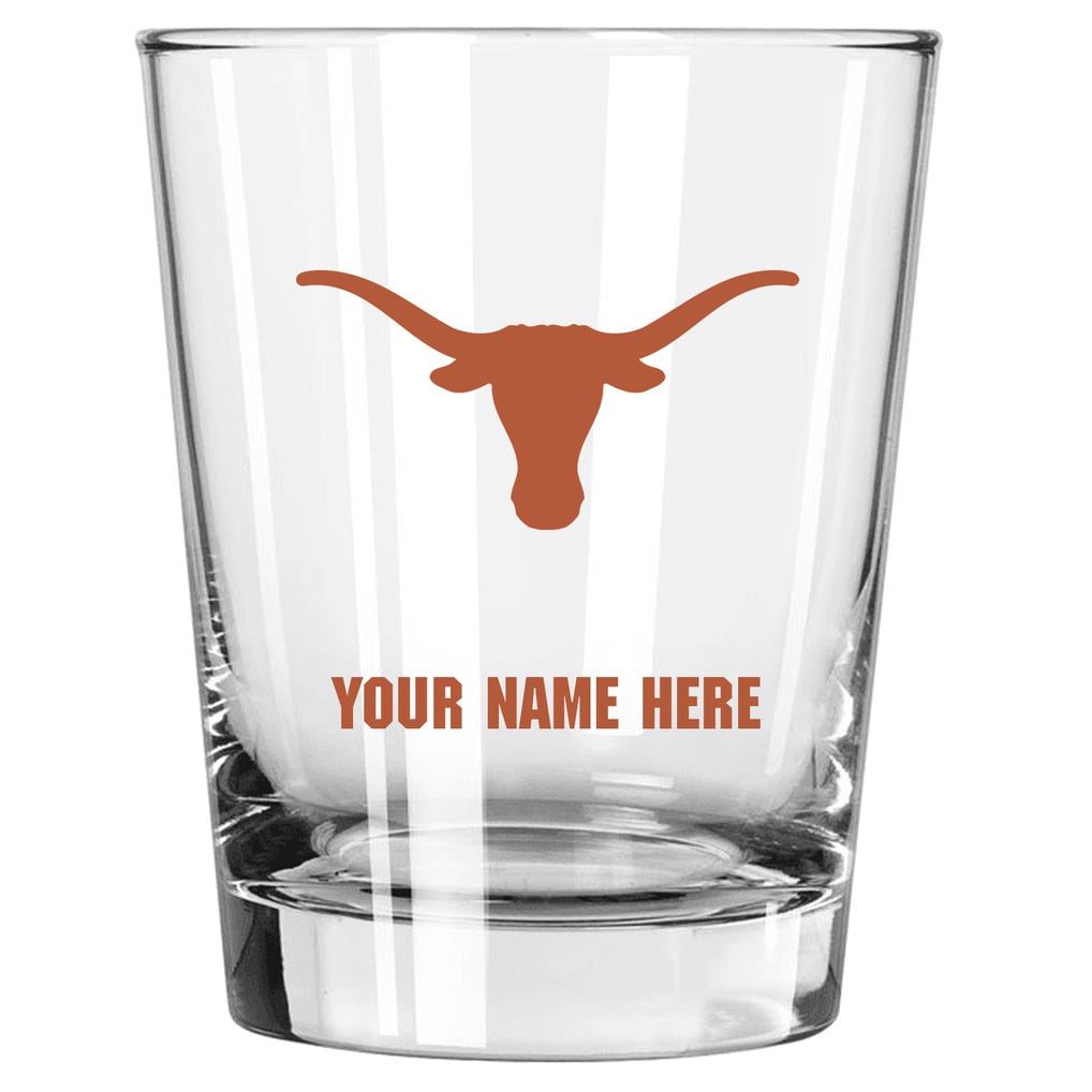 Texas Longhorns 15oz. Personalized Double Old Fashioned Glass