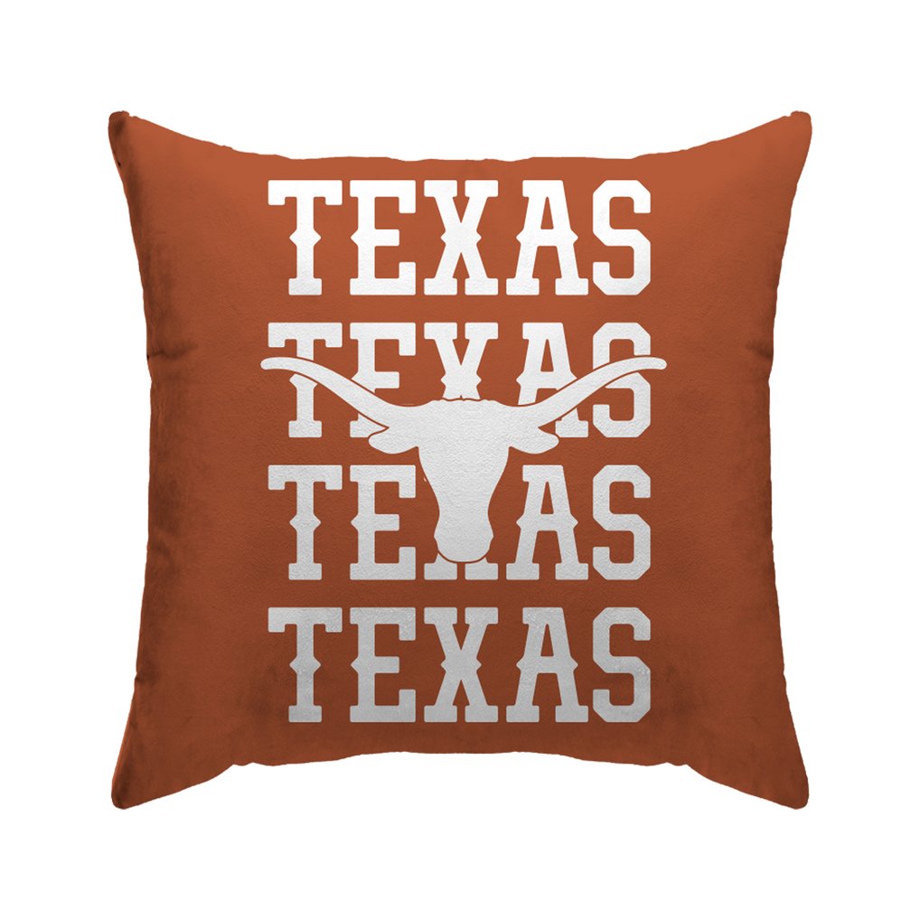 Texas Longhorns 18'' x 18'' Echo Wordmark Poly Span Décor Pillow