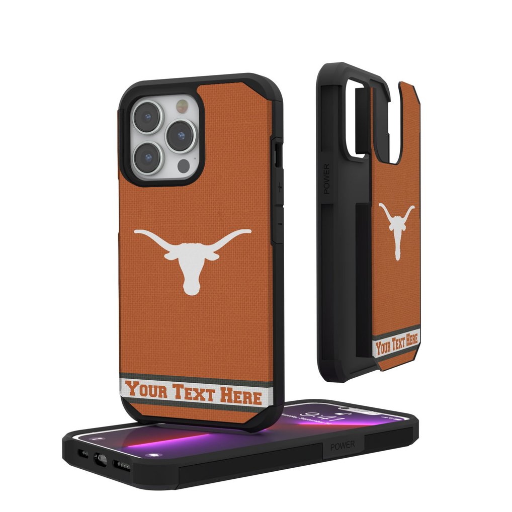 Texas Longhorns iPhone Stripe Personalized Rugged Case