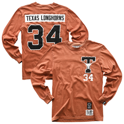 Roots of Fight x Texas Longhorns x Ricky Williams Unisex #34 Long Sleeve T-Shirt - Texas Orange