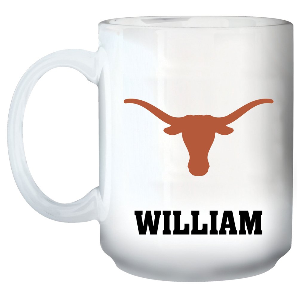 Texas Longhorns 15oz. Personalized Mug - White