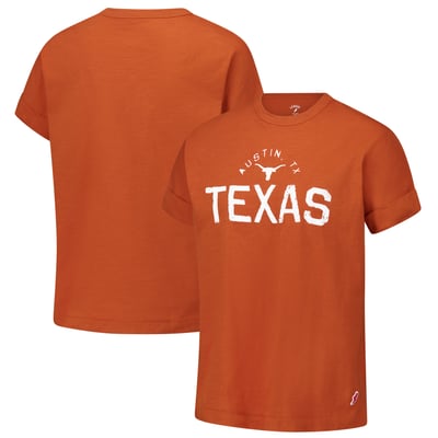 Texas Longhorns League Collegiate Wear Women's Slub Rolled Cuff T-Shirt - Texas Orange