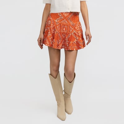 Texas Longhorns Smith & Quinn Women's Avery Bandana Print Skort - Texas Orange