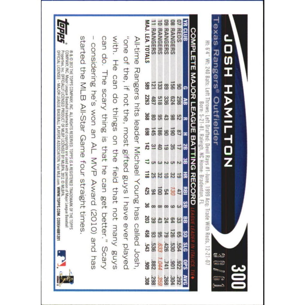 2012 Topps Mini Gold #300 Josh Hamilton