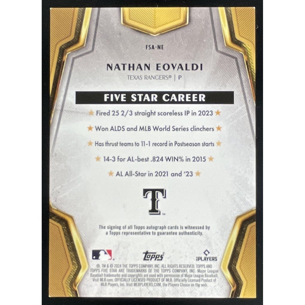 2024 Topps Five Star #FSA-NE Nathan Eovaldi Auto