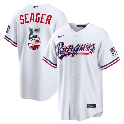 Fourth of July Texas Rangers Corey Seager Nike White USA 250 Stadium Jersey