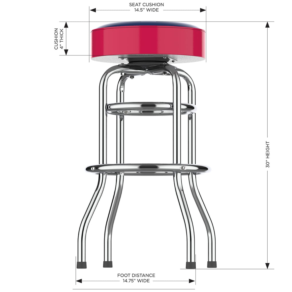  Texas Rangers Imperial Team Chrome Bar Stool