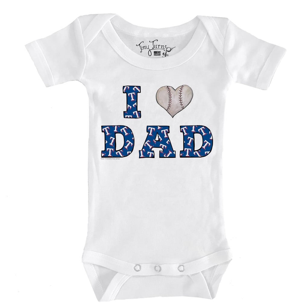 Texas Rangers Tiny Turnip Infant I Love Dad Bodysuit - White