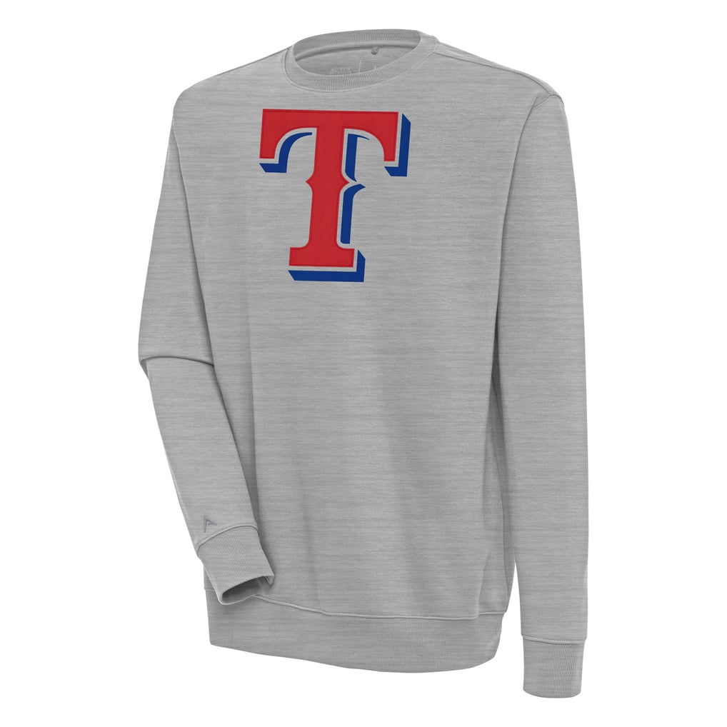  Texas Rangers Antigua Victory Pullover Sweatshirt - Heather Gray
