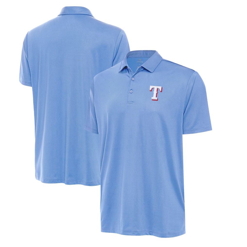  Texas Rangers Antigua Eclipse Polo - Powder Blue
