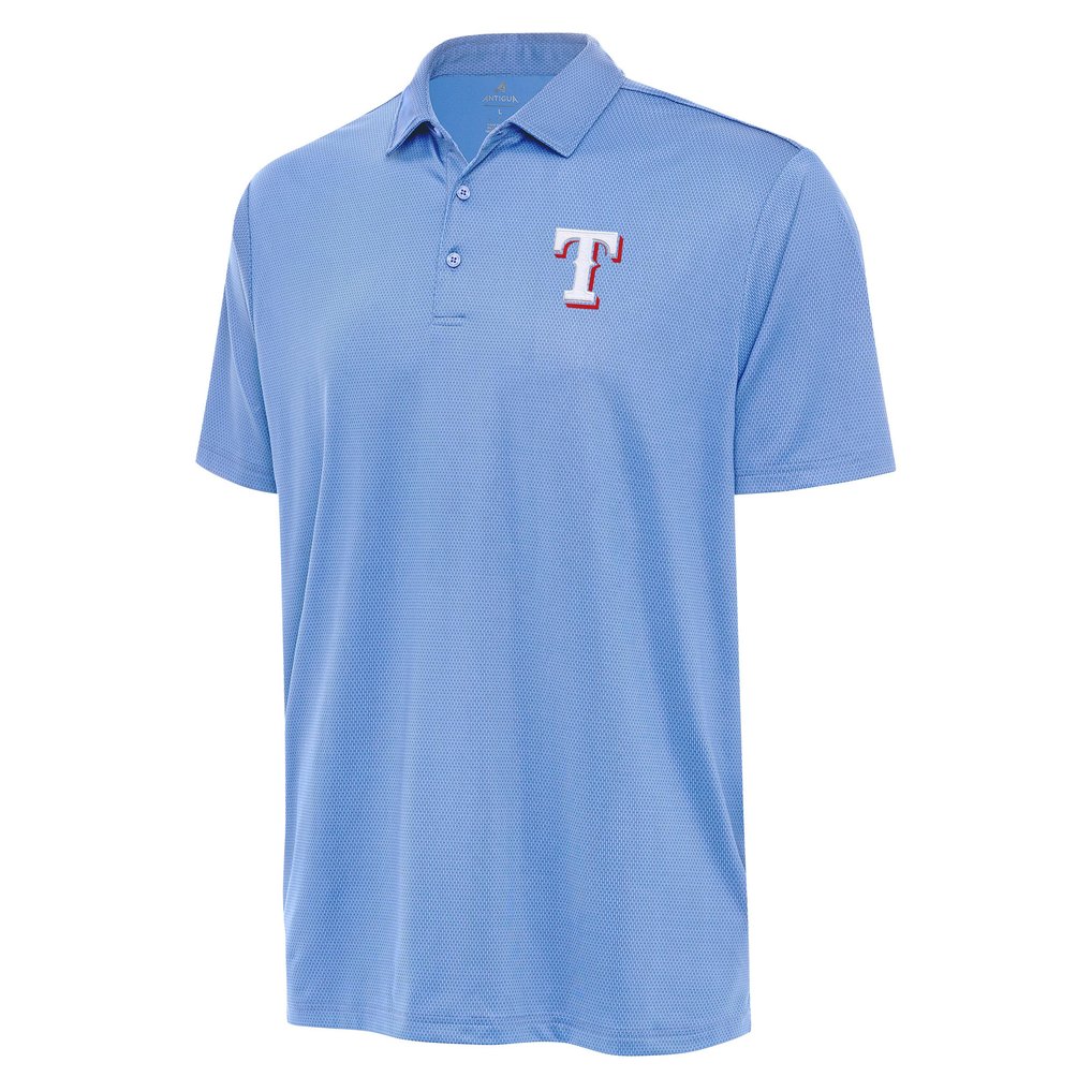  Texas Rangers Antigua Eclipse Polo - Powder Blue