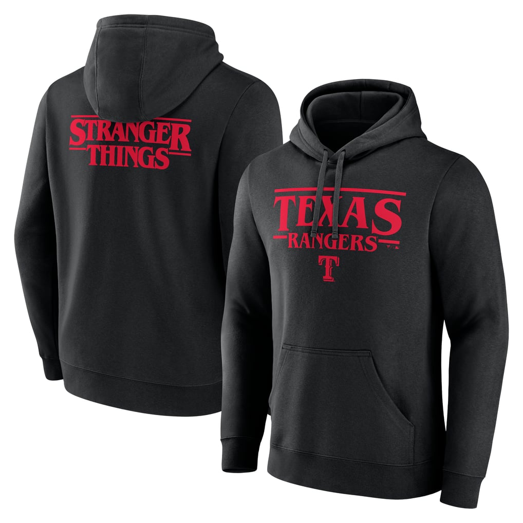 Texas Rangers Stranger Things Logo Lockup Pullover Hoodie - Black