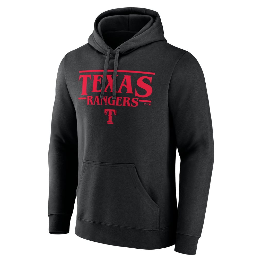 Texas Rangers Stranger Things Logo Lockup Pullover Hoodie - Black