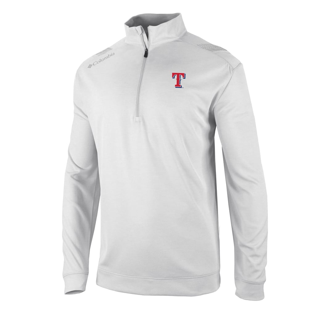  Texas Rangers Columbia Omni-Wick Oakland Downs Quarter-Zip Pullover - White