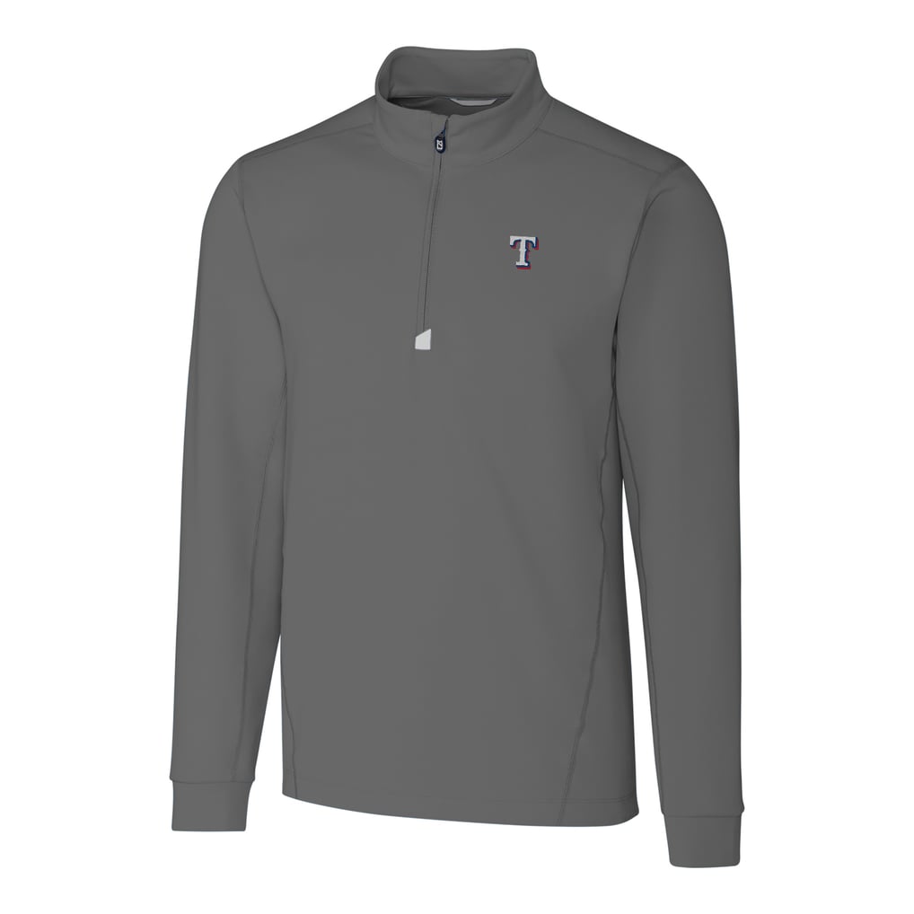 Texas Rangers Cutter & Buck Big & Tall Traverse Half-Zip Pullover Jacket - Gray