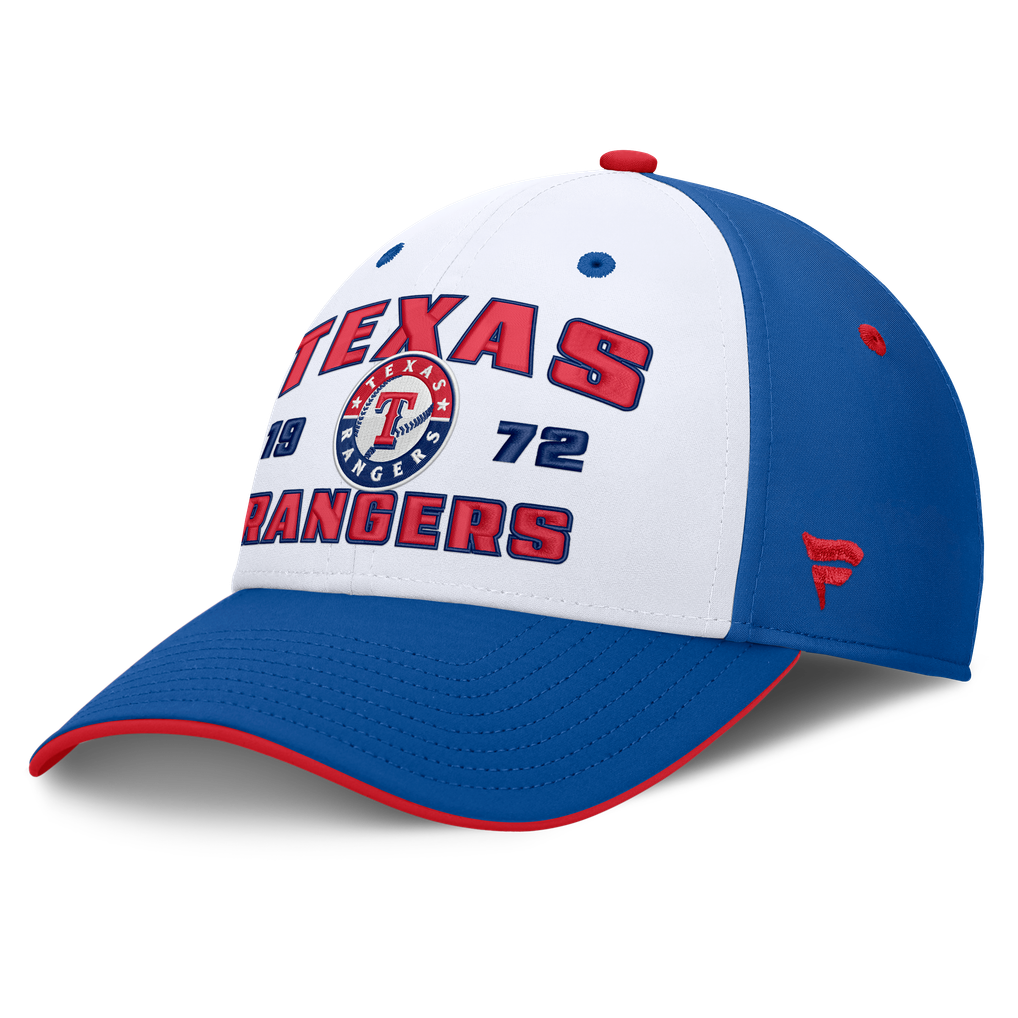 Texas Rangers Fanatics Jammed Structured Flex Hat - Royal/White