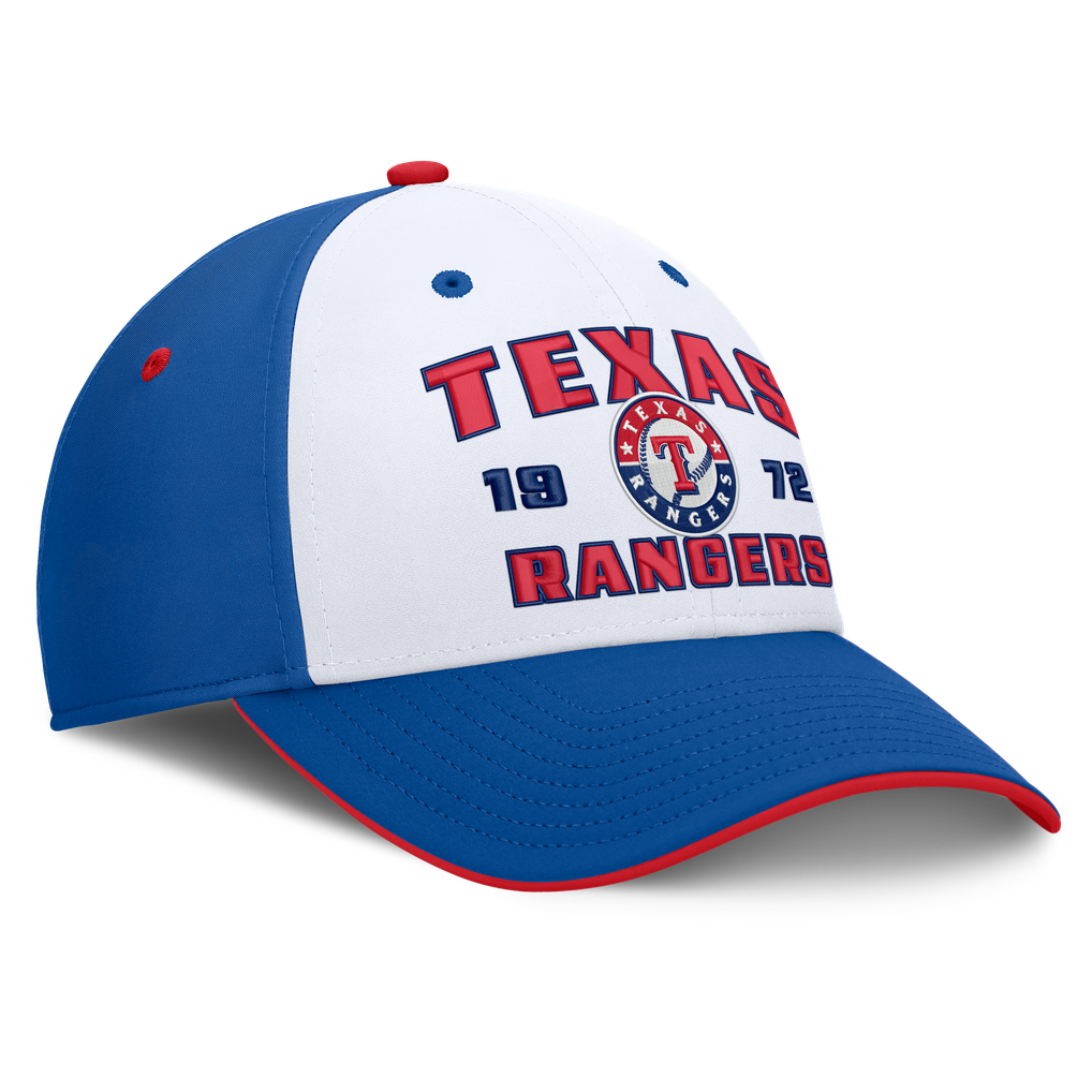 Texas Rangers Fanatics Jammed Structured Flex Hat - Royal/White