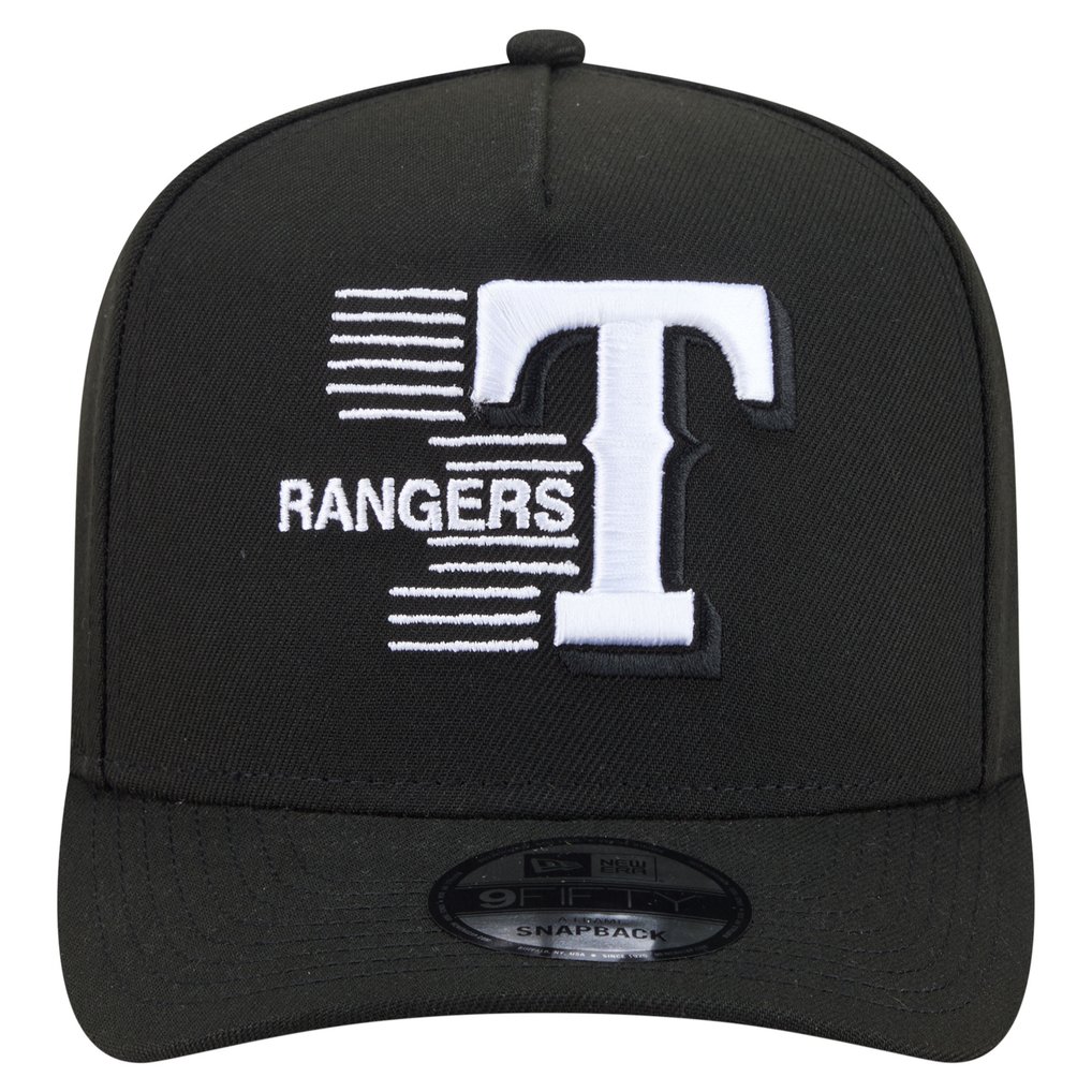  Texas Rangers New Era Motion A-Frame 9FIFTY Snapback Hat - Black