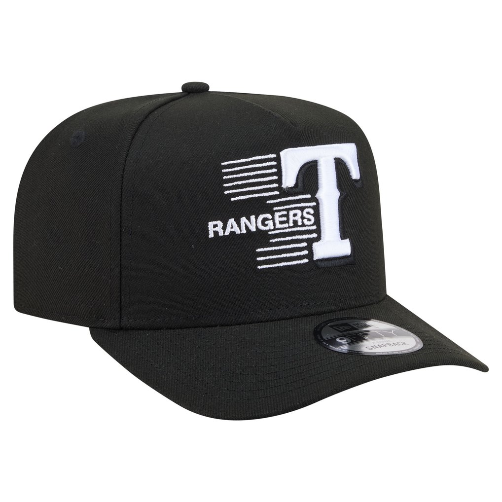  Texas Rangers New Era Motion A-Frame 9FIFTY Snapback Hat - Black