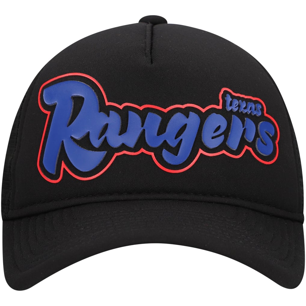 Texas Rangers New Era Retro Bold A-Frame Trucker 9FORTY Adjustable Hat - Black