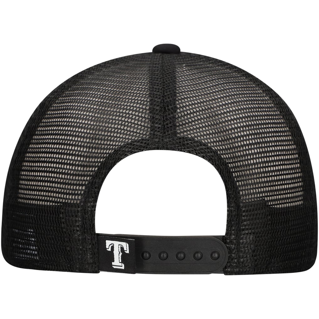 Texas Rangers New Era Retro Bold A-Frame Trucker 9FORTY Adjustable Hat - Black