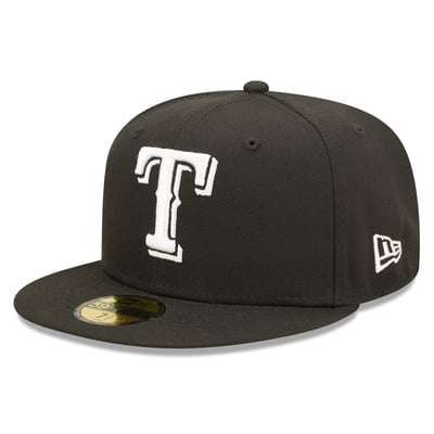 Texas Rangers New Era Team Logo 59FIFTY Fitted Hat - Black