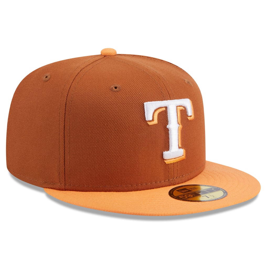 Texas Rangers New Era Spring Color Basic Two-Tone 59FIFTY Fitted Hat - Brown/Orange