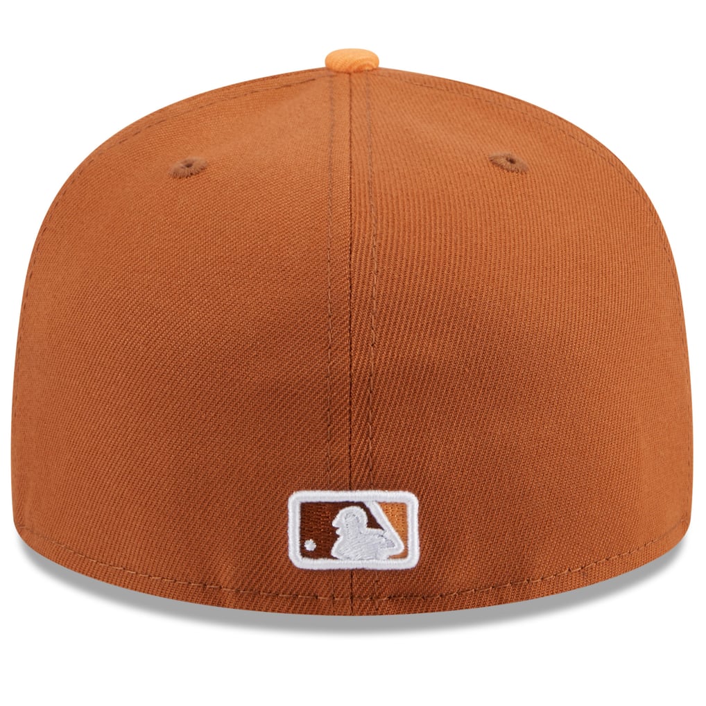 Texas Rangers New Era Spring Color Basic Two-Tone 59FIFTY Fitted Hat - Brown/Orange